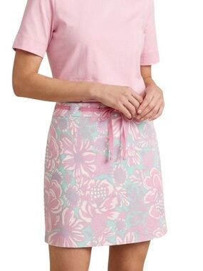 TIBI Pastel Floral Pencil Cotton Mini Skirt Size 4 Spring Summer Preppy Cottage